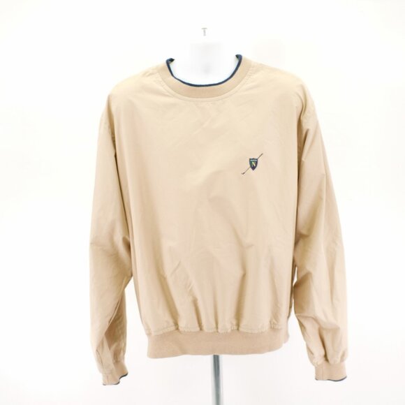 Nautica 2XL Tan Crew Neck Pullover Windbreaker Jacket Fitted Waist Mesh Lined - Picture 6 of 12